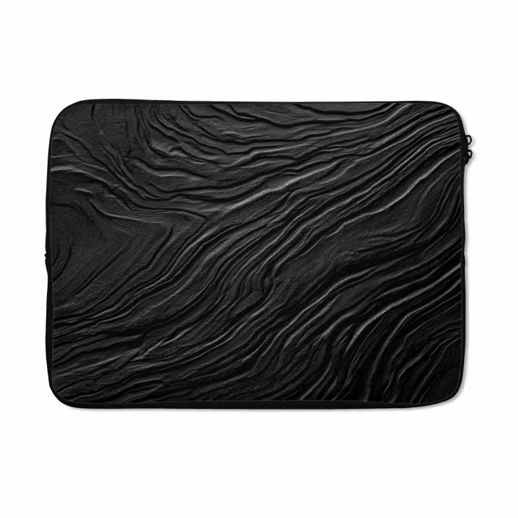 Laptophoes - Zwart - Abstract - Hout — 5