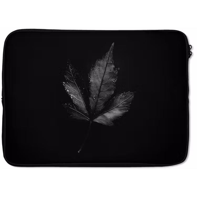 Laptophoes - Zwart - Blad — 1