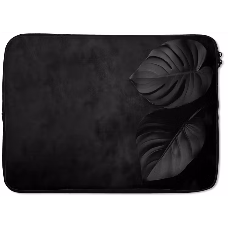 Laptophoes - Zwart - Blad - Monstera — 1