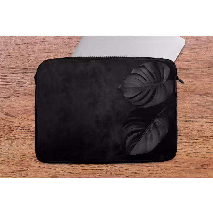 Laptophoes - Zwart - Blad - Monstera — 2