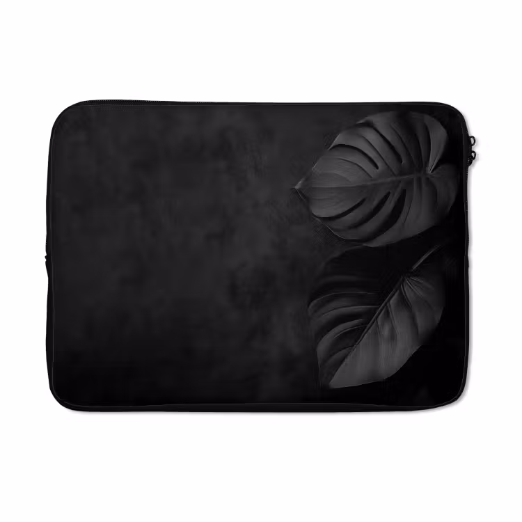 Laptophoes - Zwart - Blad - Monstera — 5