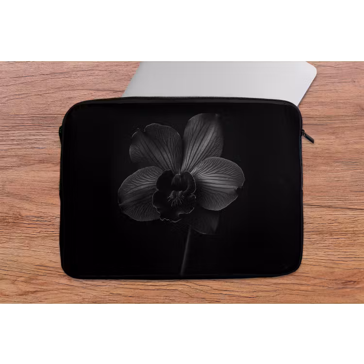 Laptophoes - Zwart - Bloem - Orchidee — 2