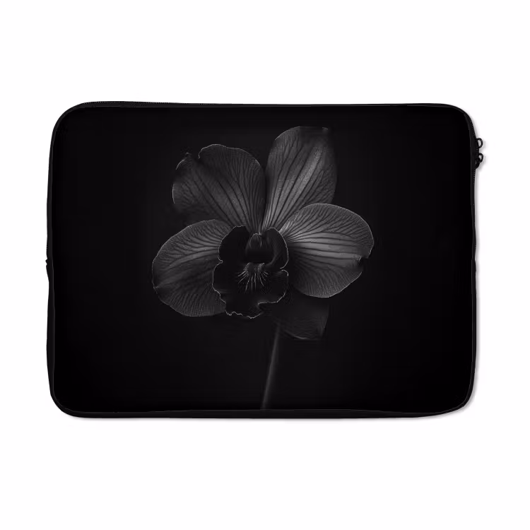 Laptophoes - Zwart - Bloem - Orchidee — 5