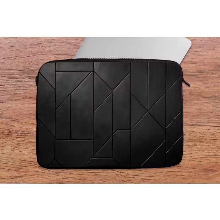 Laptophoes - Zwart - Geometrisch - Tegeltjes — 2