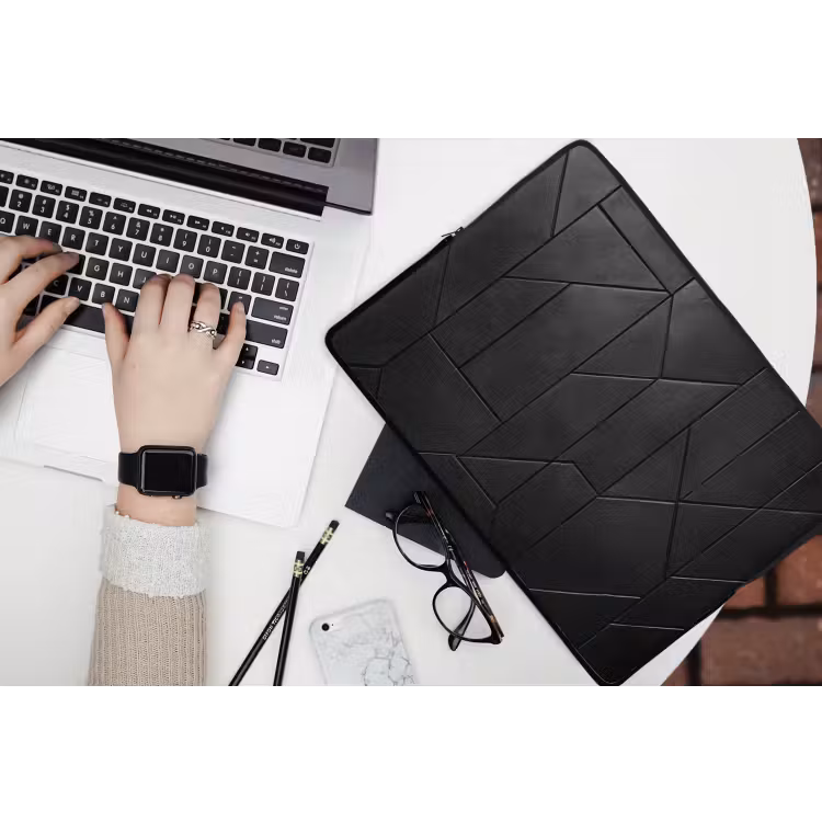 Laptophoes - Zwart - Geometrisch - Tegeltjes — 3