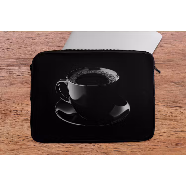 Laptophoes - Zwart - Koffie - Kopje — 2