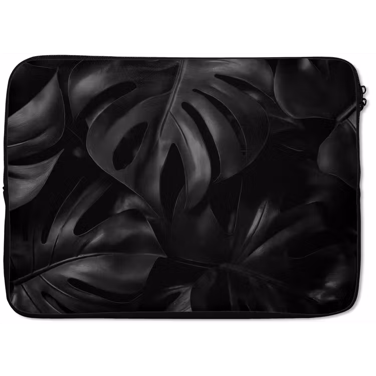 Laptophoes - Zwart - Monstera - Bladeren — 1