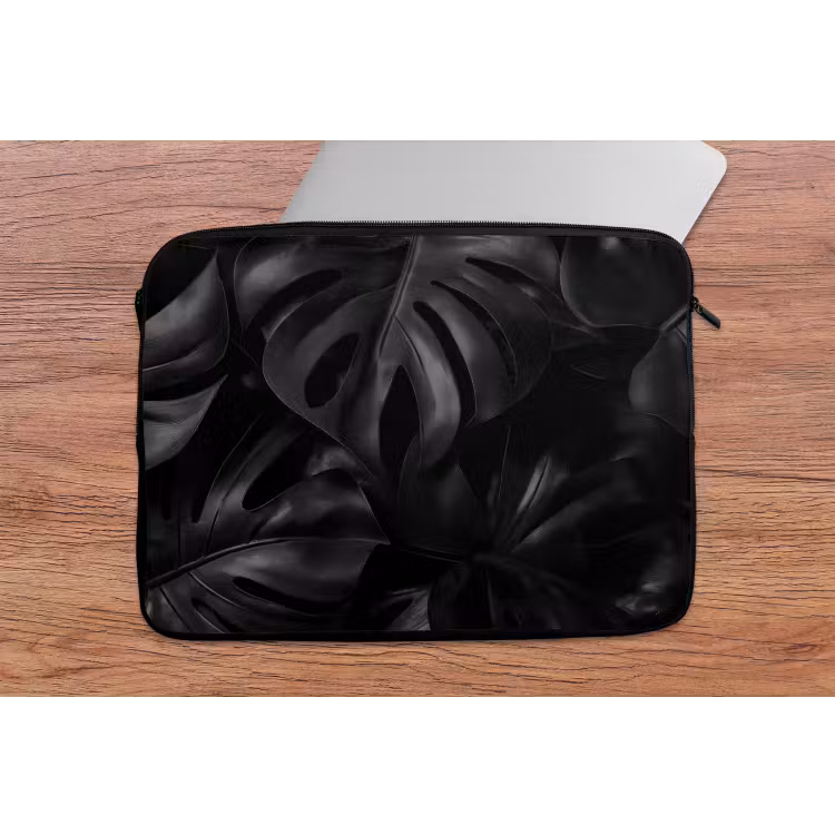 Laptophoes - Zwart - Monstera - Bladeren — 2