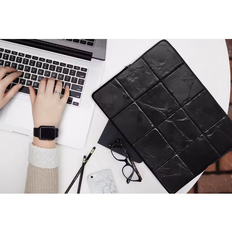Laptophoes - Zwart - Tegels - Steen — 3