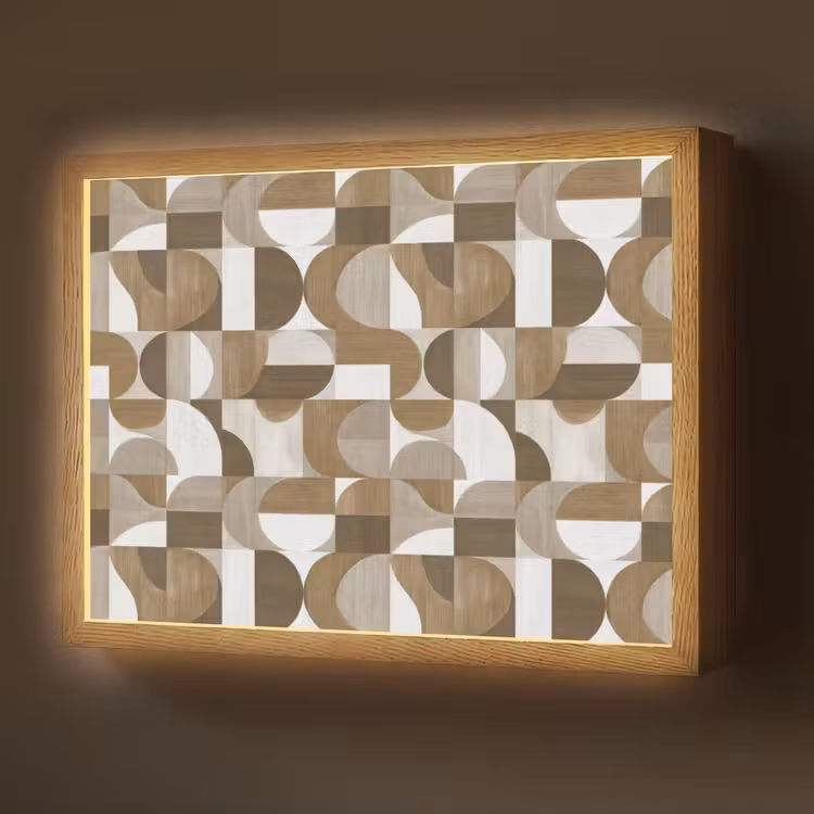 Lightbox - Wandlamp - Abstract - Retro - Bruin — 1