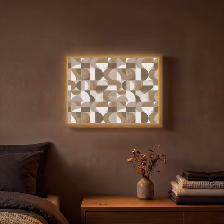 Lightbox - Wandlamp - Abstract - Retro - Bruin — 3