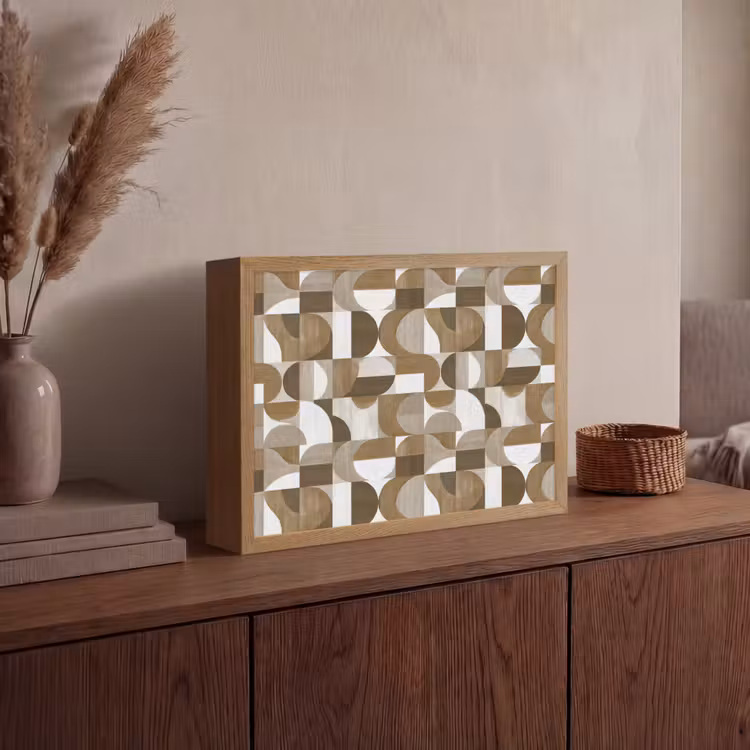 Lightbox - Wandlamp - Abstract - Retro - Bruin — 4