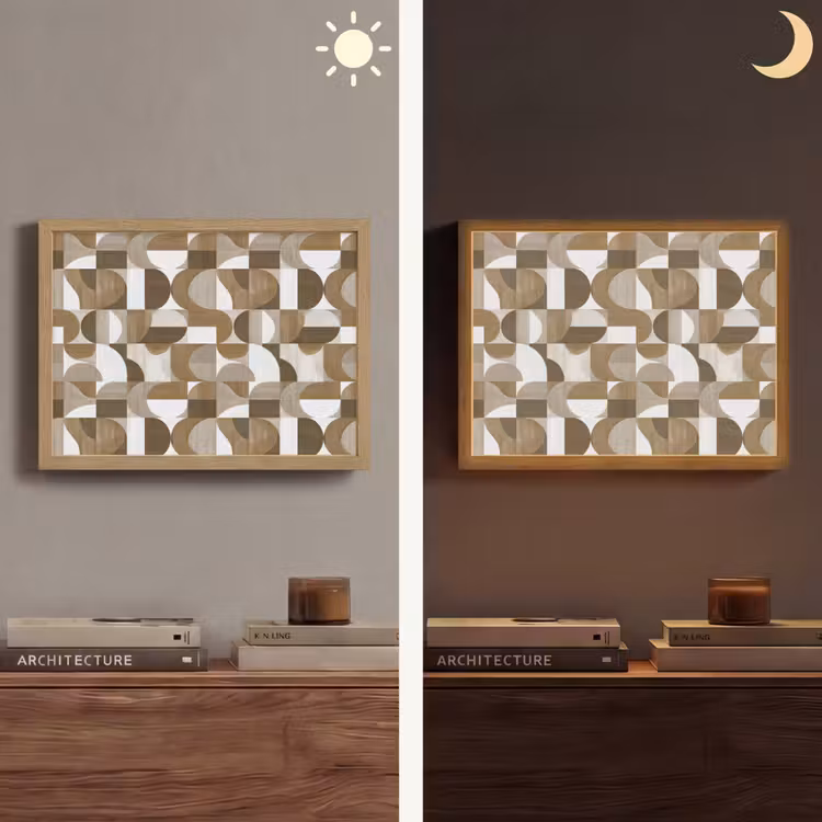 Lightbox - Wandlamp - Abstract - Retro - Bruin — 6