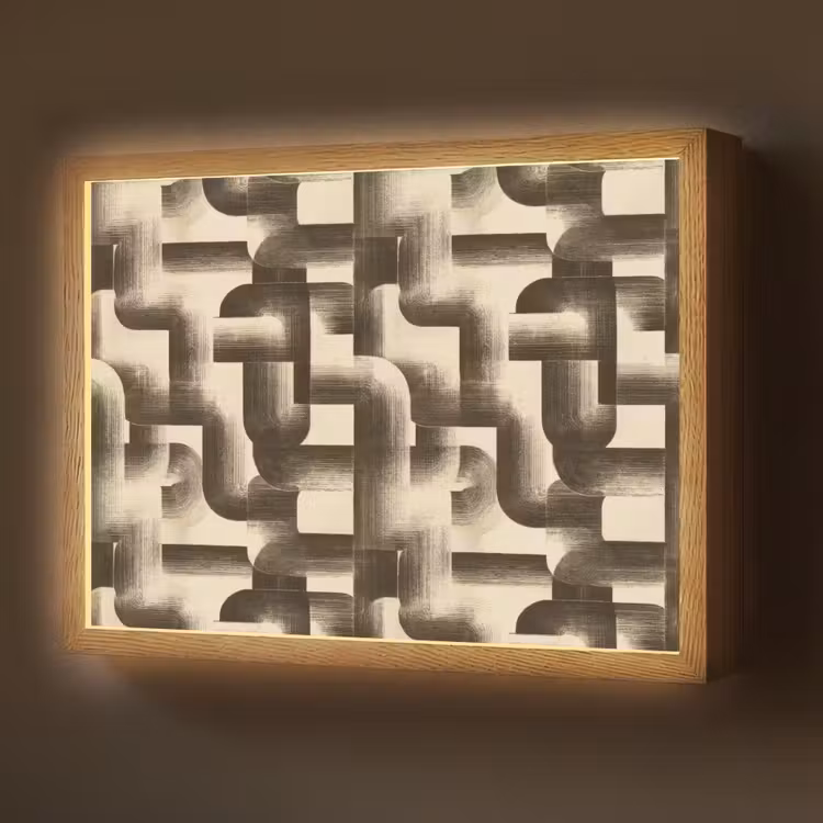 Lightbox - Wandlamp - Abstract - Retro - Zwart — 1