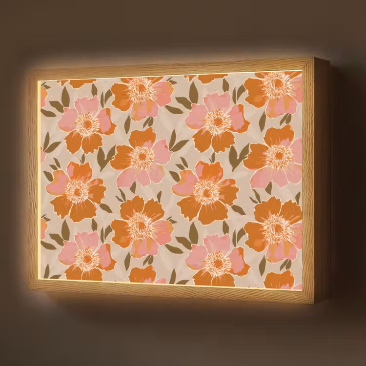 Lightbox - Wandlamp - Bloemen - Motief - Retro — 1