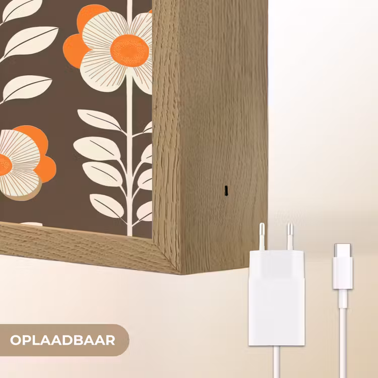 Lightbox - Wandlamp - Bloemen - Retro - Bruin — 7