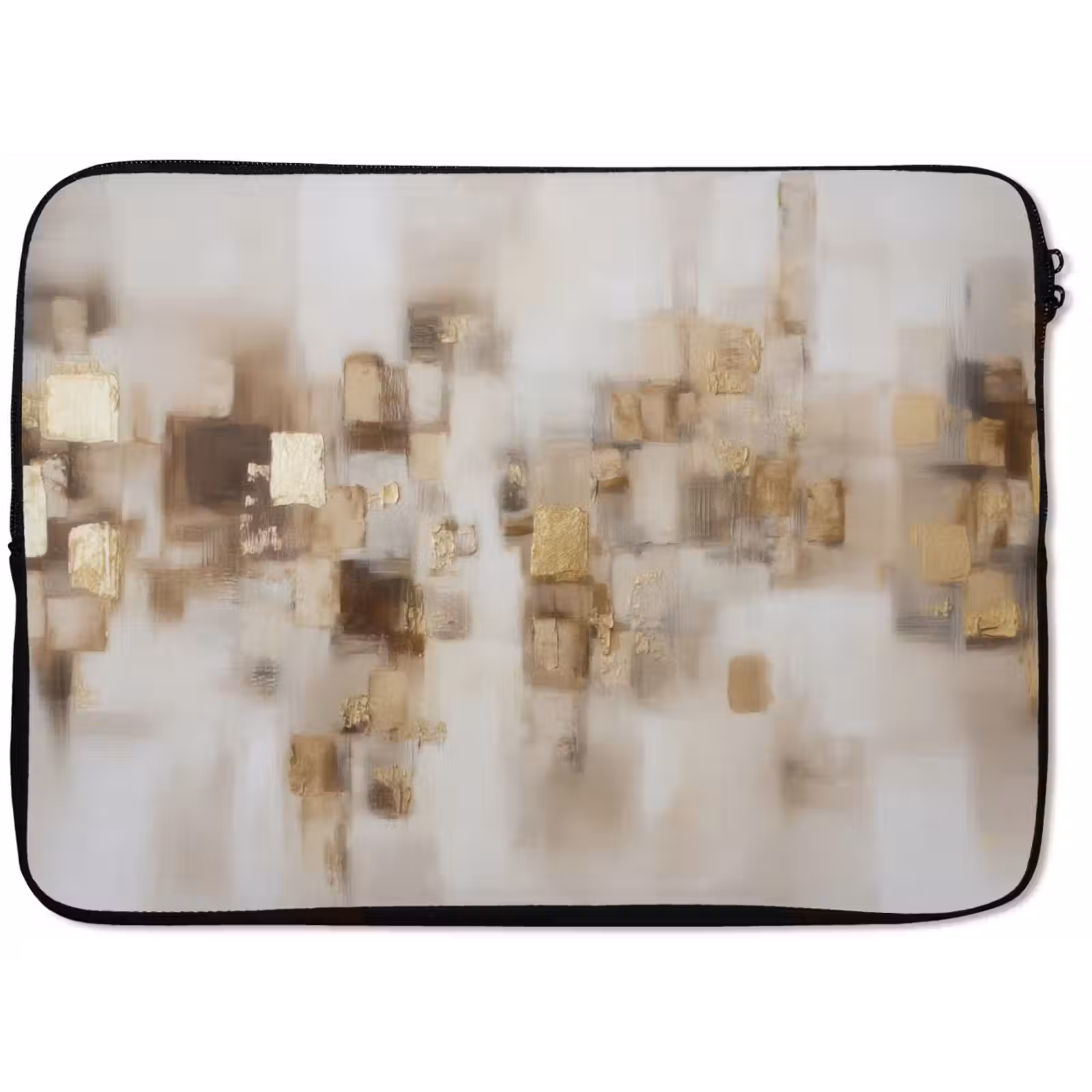 Laptophoes - Abstracte vierkanten - Aardetonen - Mistig — 1