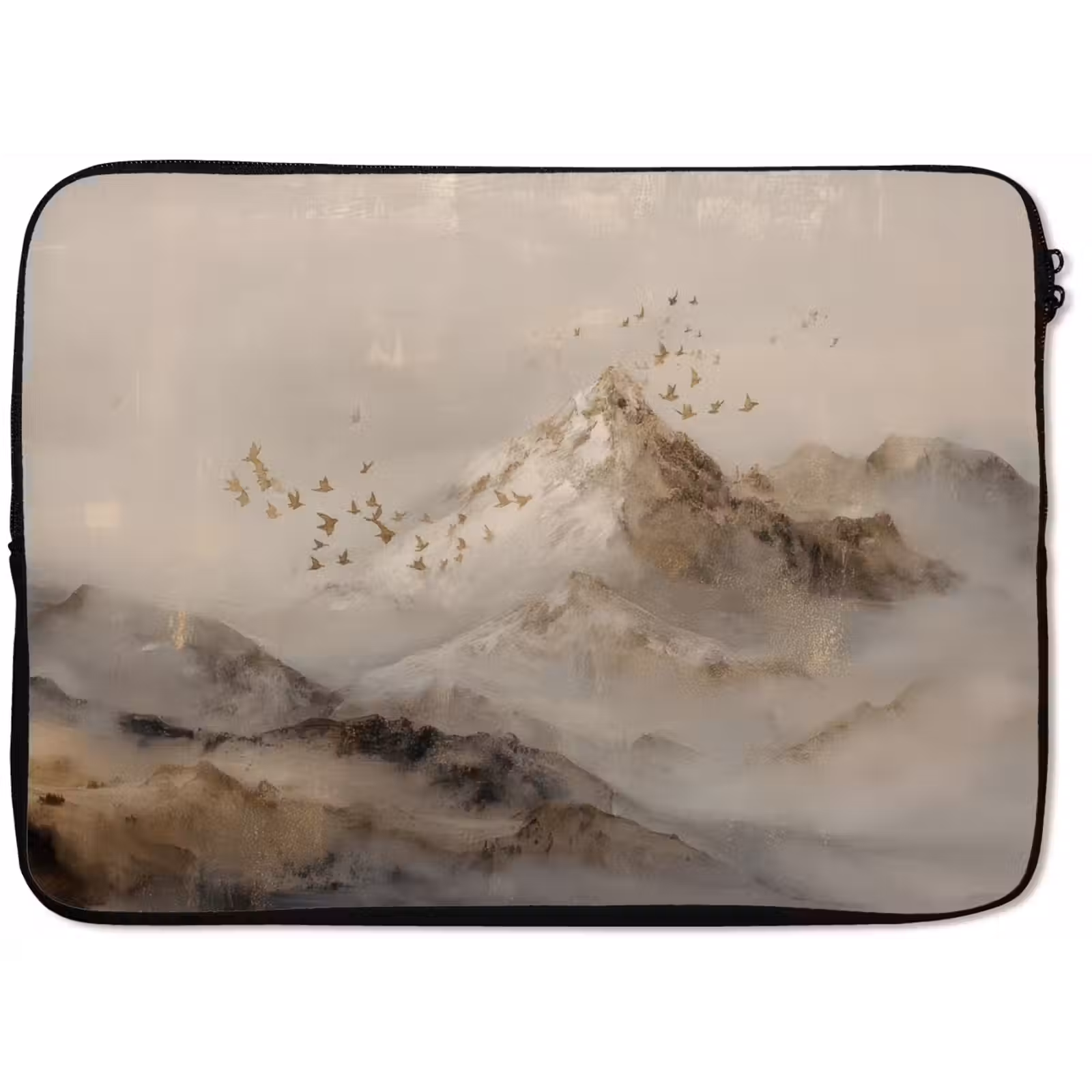 Laptophoes - Berglandschap - Mist - Penseelstreken — 1