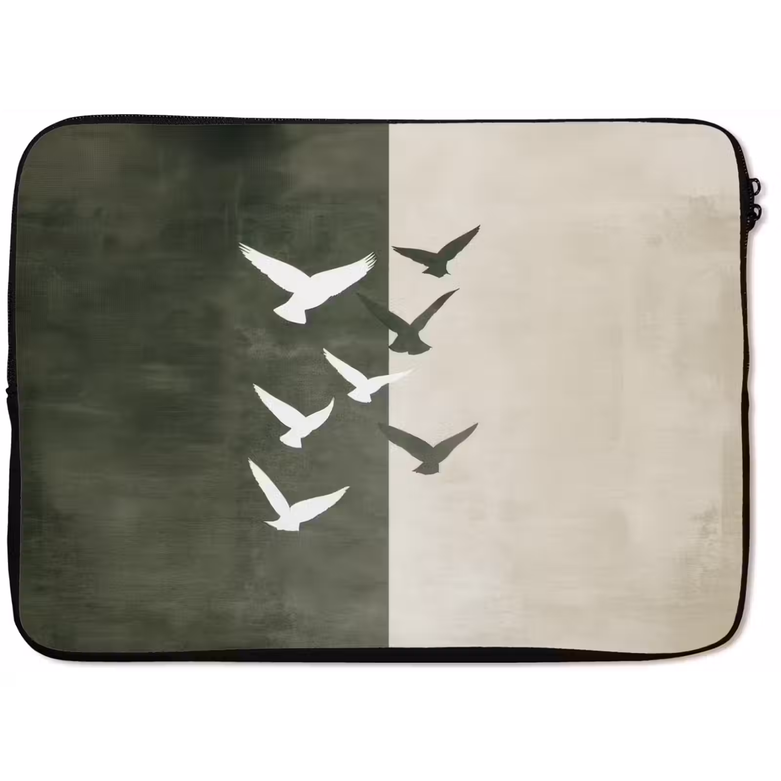 Laptophoes - Japandi - Vogel - Groen — 1