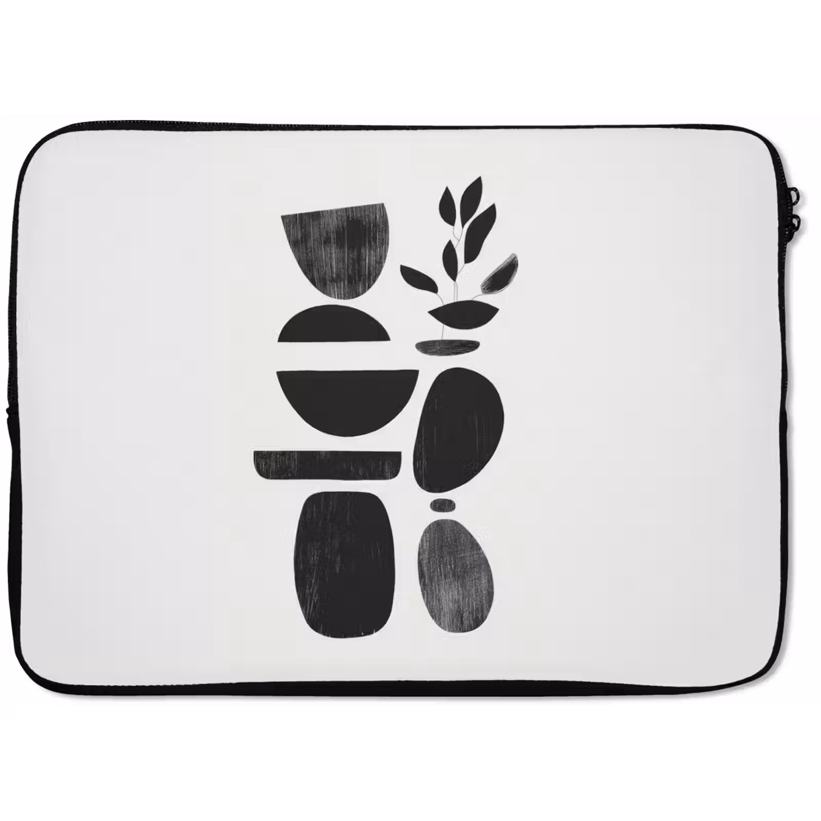 Laptophoes - Japandi - Zwart - Abstract — 1