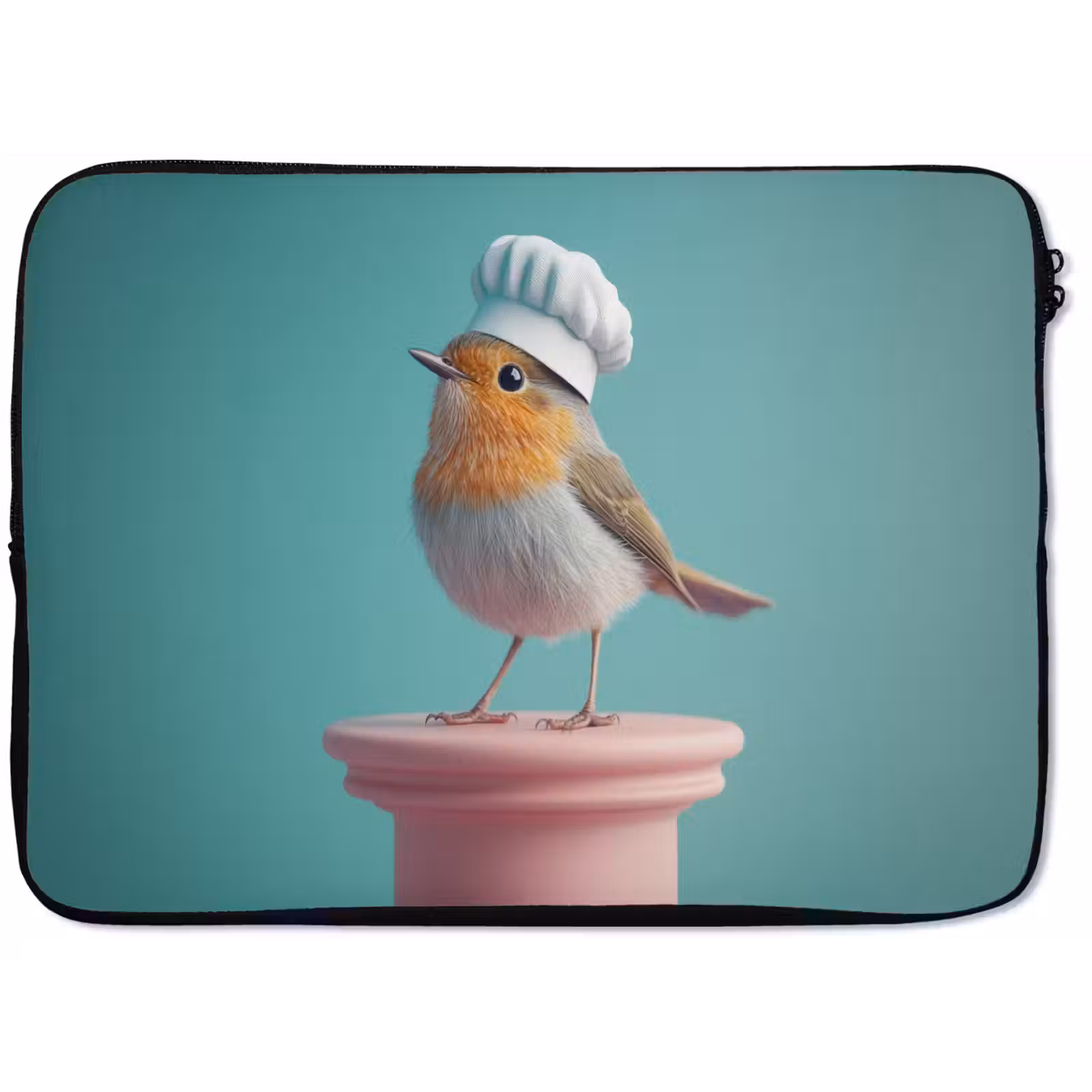 Laptophoes - Roodborstje - Vogel - Koksmuts - Sokkel — 1