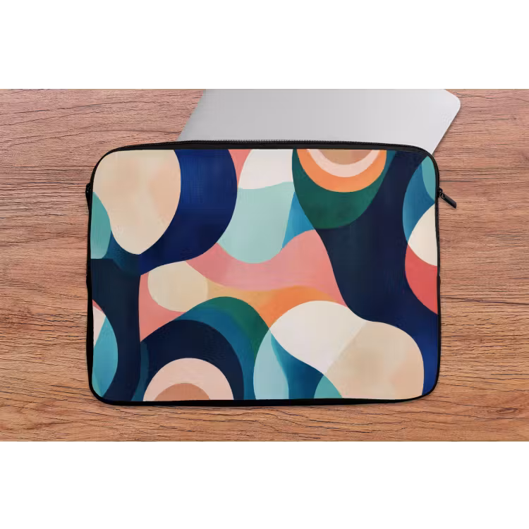 Laptophoes - Abstract - Blauw - Roze — 2