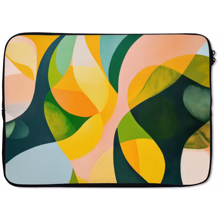 Laptophoes - Abstract - Geel - Roze - Groen — 1