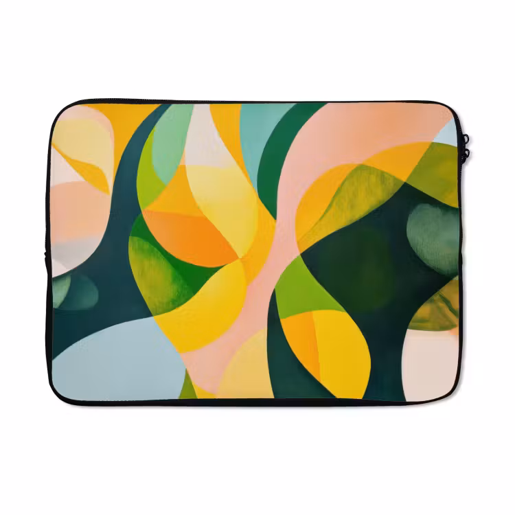 Laptophoes - Abstract - Geel - Roze - Groen — 5