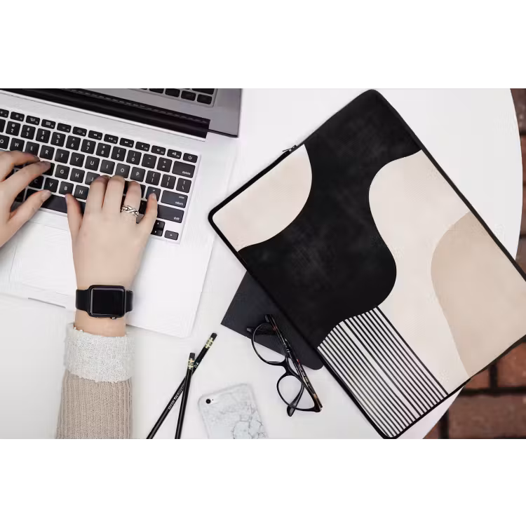 Laptophoes - Abstract - Japandi - Beige - Modern — 3