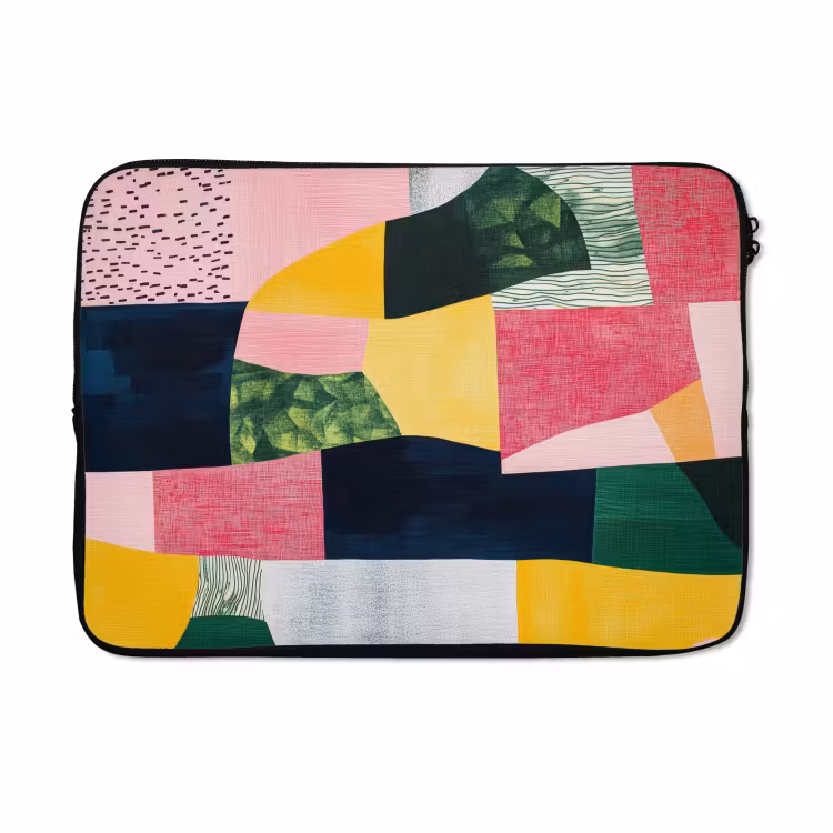 Laptophoes - Abstract - Roze - Lappen - Vormen - Geel — 5
