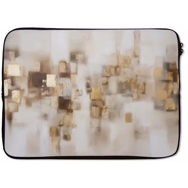 Laptophoes - Abstracte vierkanten - Aardetonen - Mistig — 1
