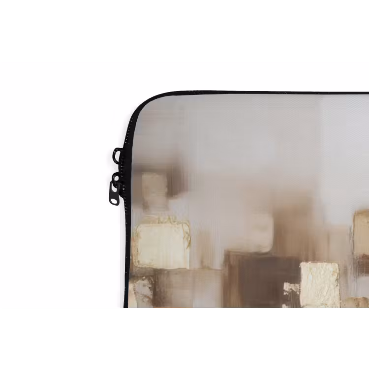Laptophoes - Abstracte vierkanten - Aardetonen - Mistig — 6
