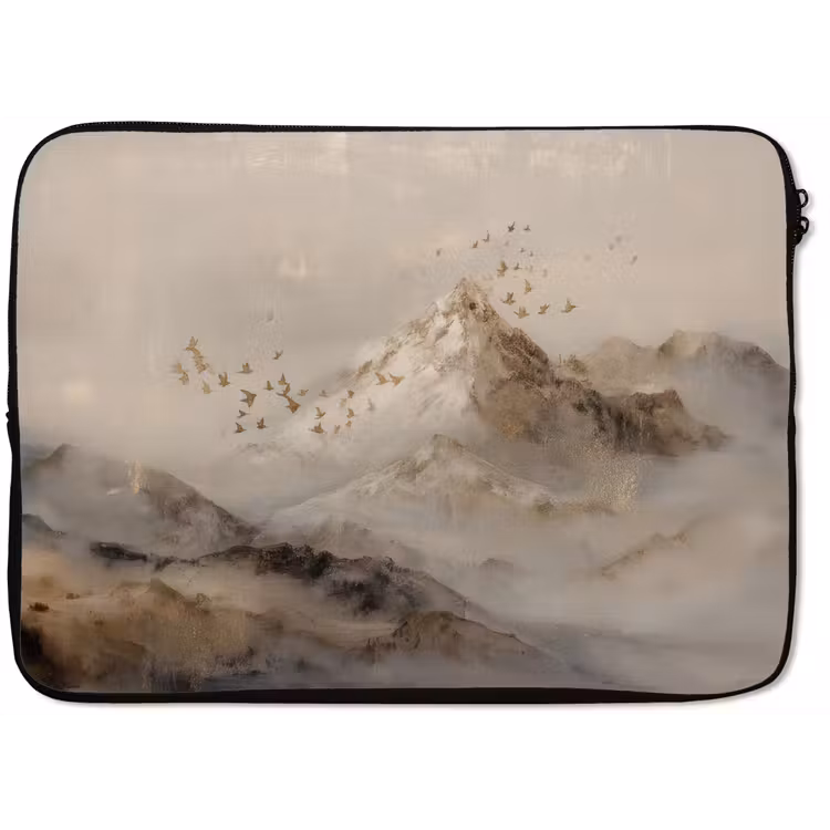 Laptophoes - Berglandschap - Mist - Penseelstreken — 1