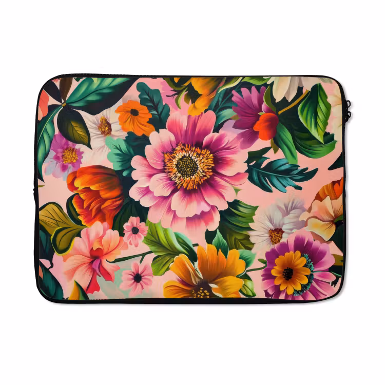 Laptophoes - Bloemen - Kleurrijk - Roze — 5