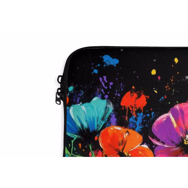 Laptophoes - Bloemen - Kleurrijk - Spetters — 6