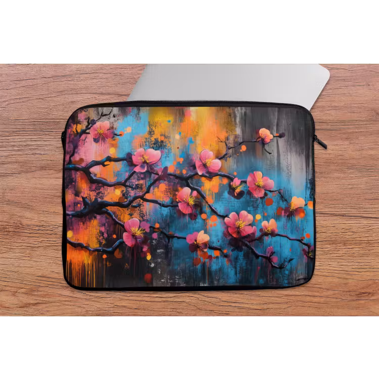 Laptophoes - Bloemen - Tak - Abstract - Roze — 2