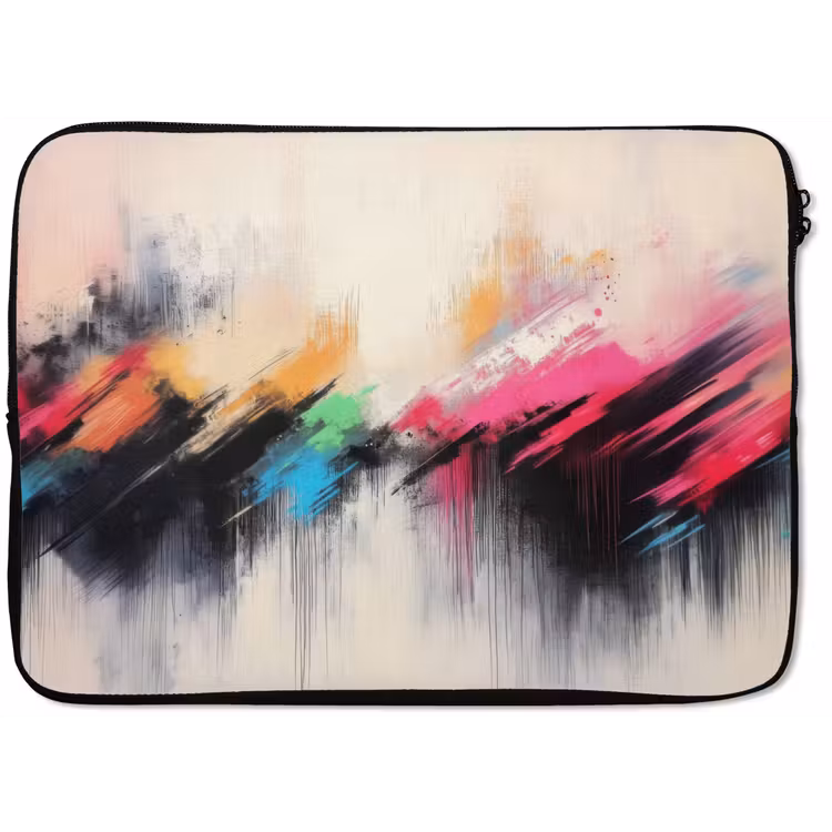 Laptophoes - Dynamisch - Abstract - Kleurrijk - Zwart — 1