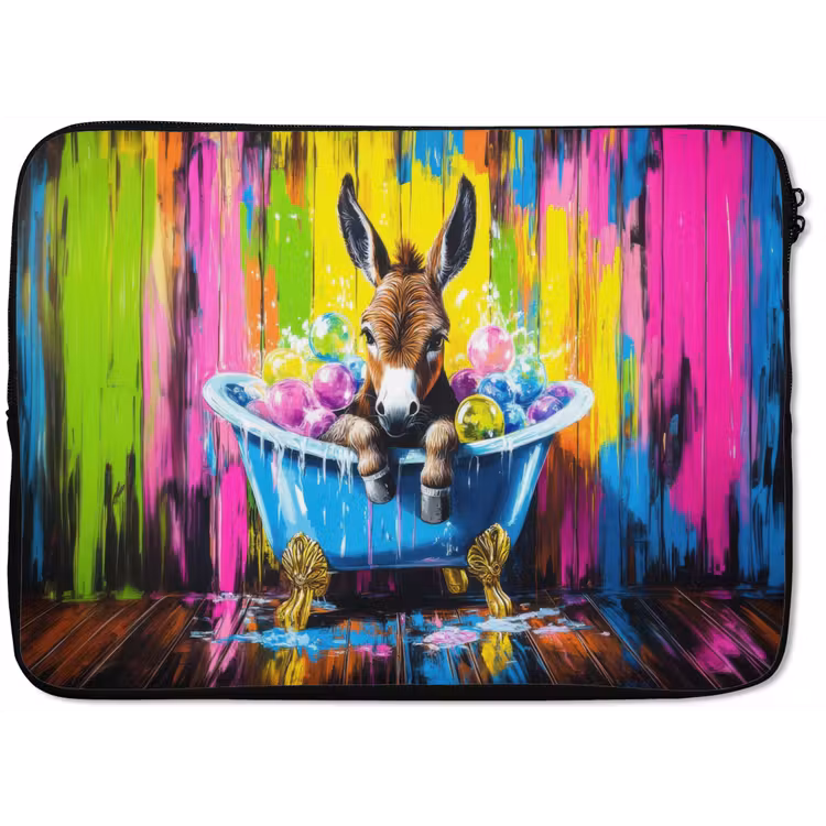 Laptophoes - Ezel - Badkuip - Roze - Schuim — 1