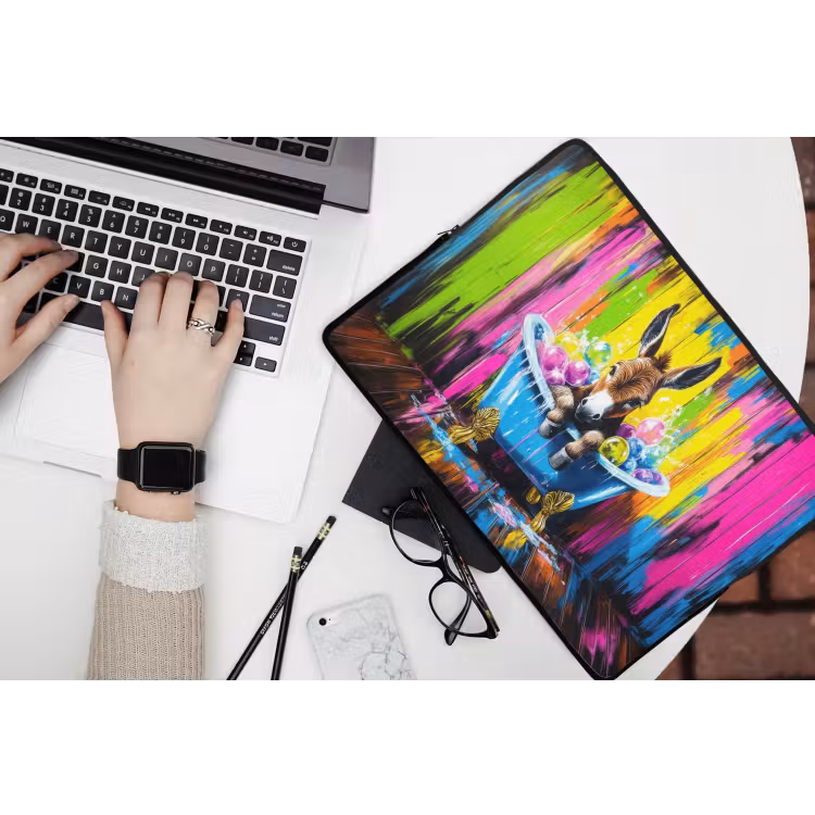 Laptophoes - Ezel - Badkuip - Roze - Schuim — 3