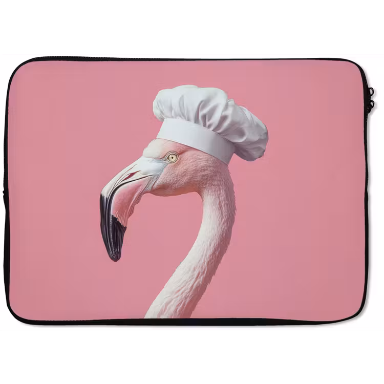 Laptophoes - Flamingo - Roze - Koksmuts - Vogel — 1