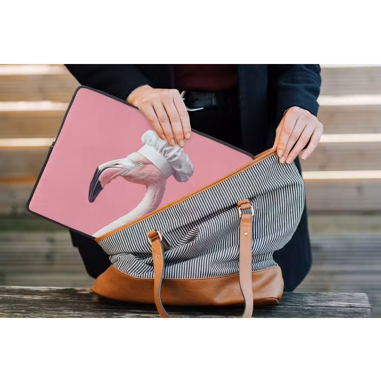 Laptophoes - Flamingo - Roze - Koksmuts - Vogel — 4