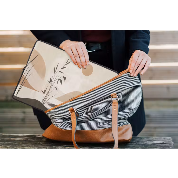 Laptophoes - Japandi - Landschap - Beige — 4
