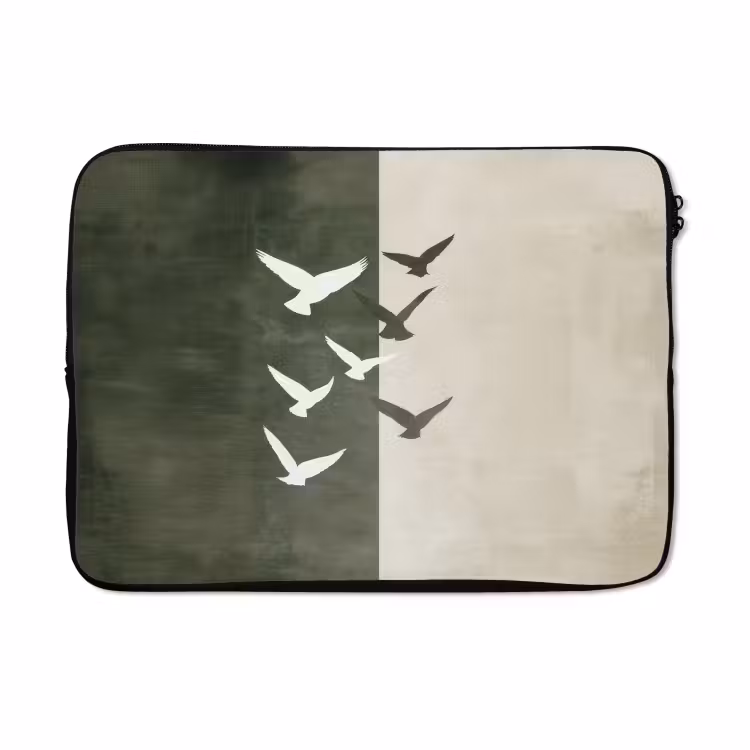 Laptophoes - Japandi - Vogel - Groen — 5