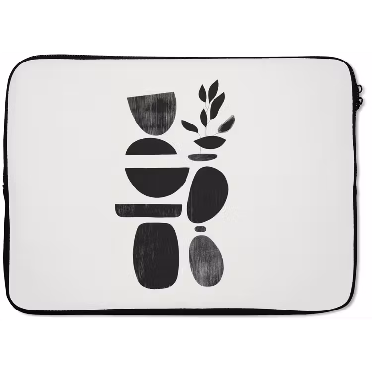 Laptophoes - Japandi - Zwart - Abstract — 1