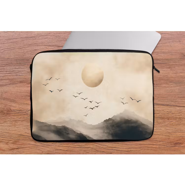 Laptophoes - Landschap - Japandi - vogel — 2