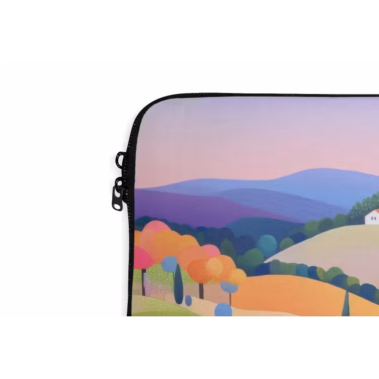 Laptophoes - Landschap - Paars - Pastel - Huizen — 6