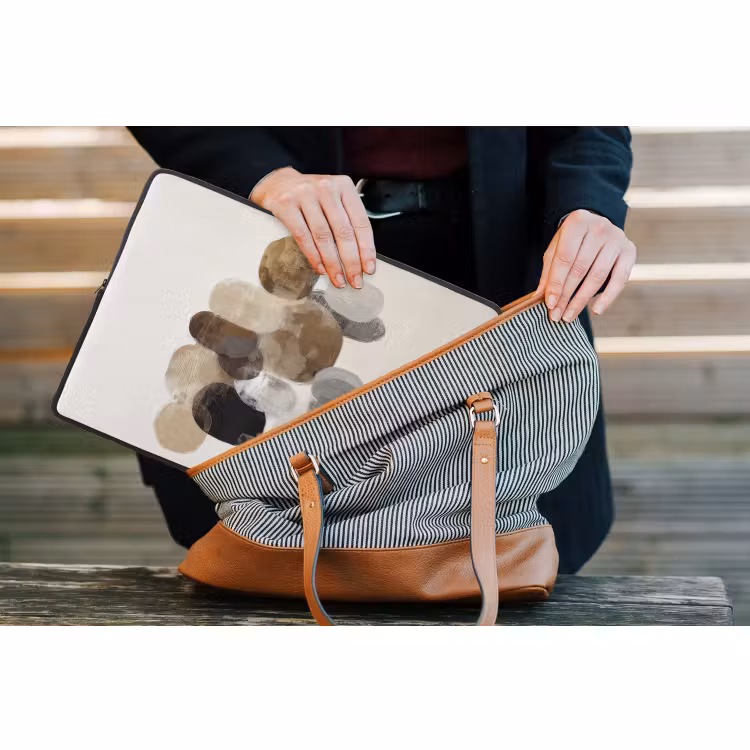 Laptophoes - Ovaal - Kleurvlakken - Penseelstreken — 4