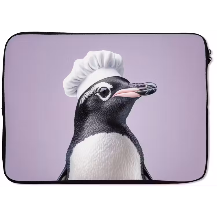 Laptophoes - Pinguïn - Koksmuts - Lief - Paars — 1