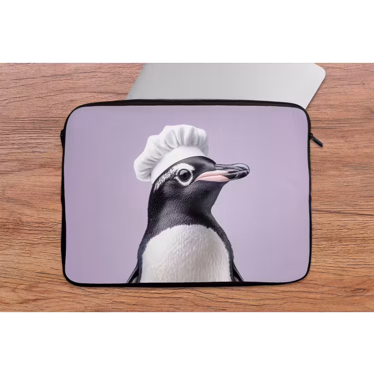 Laptophoes - Pinguïn - Koksmuts - Lief - Paars — 2