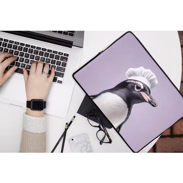 Laptophoes - Pinguïn - Koksmuts - Lief - Paars — 3
